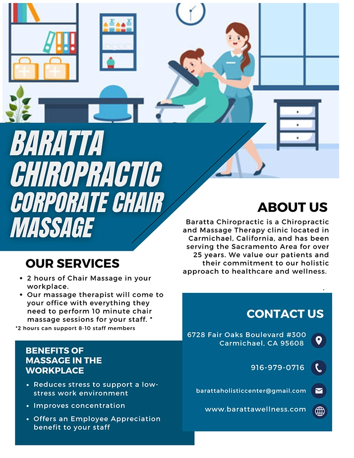 Chiropractic Carmichael CA Corporate Chair Massage